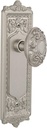 Nostalgic Warehouse Egg & Dart Plate with Victorian Knob, Privacy - 2.375", Satin Nickel