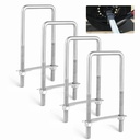 Anina 4PCS Square U Bolts with Frame Plates and Nuts 3/8'' X 3'' X 7'' Stainless Steel U Clamp Bolts for Automobiles Trailer, Ski Boat, Tube, Sailboat Trailer