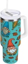 Blueangle 40 oz Autumn Cute Gnomes Tumbler with Handle and Straw Lid, Insulated Cup Reusable Stainless Steel Water Bottle Travel Mug（26）