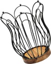 Elegant Wire Coffee Stand With Wood Bottom Mug Designed Pods Holder For Countertop Display