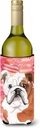 Caroline's Treasures BB9486LITERK English Bulldog Love Wine Bottle Hugger Bottle Cooler Sleeve Hugger Machine Washable Collapsible Insulator Beverage Insulated Holder