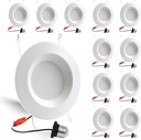 Energetic 5/6 Inch LED Recessed Lighting, 1000LM, 3000K Warm White Downlight, 12W=150W, Dimmable LED Can Light, Wet Rated, Simple Retrofit Installation, IC Rated & ETL Listed, 12 Pack