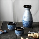 Sake Wine Set Wine Glass Ceramic 40Ml Sake Cup 240Ml Pot Japan Style Sake Wine Set Wine Shochu Jug Spirits Distilled Liquor Household Wine Drinks Home Decor/1Po