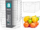 Sorbus Large Clear Plastic Storage Bins for Shelves, Clothes, with Handle - Clear Storage Bins, Drawer, Shelf, Closet, Pantry, Fridge, Freezer Organizer Bins, Closet Organizers and Storage (8 pack)