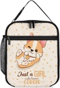 Corgi Lunch Bag for Kids Girls Boys Teens - Corgis Animal Theme Leakproof Insulated Thermal Lunchbox, Portable Reusable Lunch Box for Work School Travel