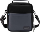 PackIt Freezable Upright Lunch Box, Black/Gray, Engineered with ECOFREEZE+ Technology: Triple Layered Protection for Ultimate Cooling, with Removable Crossbody Strap, Fresh Food On the Go