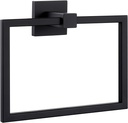 APLusee Swivel Towel Ring Matte Black, 304 Stainless Steel Square Hand Towel Holder for Bathroom Wall Mounted