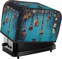 Padlock 2 Slice Toaster Covers Bread Machine Cover Quilted Dustproof Fingerprint Protectors Small Washable Appliance Cover Bread Maker Dust Protection Universal Size