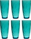 QG 23 Ounce Acrylic Plastic Iced Tea Cup Glass Tumbler Set of 6 Blue DF131-BU6P