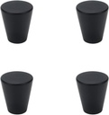 Aluminum Alloy Round Single Hole Small Knob Drawer Cabinet Tapered Knob 20mm/0.78"-Black 4 Pcs (Screw Included)