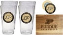 R and R Imports Purdue Boilermakers Officially Licensed Kitchen Pack - Wood Cutting Board, 4 Pint Glasses & Magnetic Bottle Opener