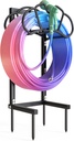 New Garden Hose Holder, Super Stable Water Hose Holders Stand Holds 160-Feet Hose, Detachable Freestanding Hose Storage Hanger Rack for Outside Yard Lawn Farm, Black