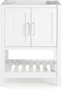 Alaterre Furniture Bennet 24 Inch Bathroom Vanity - Freestanding Cabinet Without Sink - Small Wood Vanity with Soft-Close Shaker Doors (White)