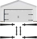 Magnetic Garage Door Hardware,Garage Door Magnetic Decorative Hardware with 4 Hinges + 2 Handles Gave Your Door a New Look,Garage Door Magnets Easy Install,Never Fade Garage Door Handle(Modern Style)
