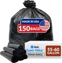 Reli. 55-60 Gallon Trash Bags Heavy Duty | 150 Count | 50-60 Gallon | Large Black Garbage Bags | Made in USA