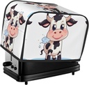 Cartoon Milk Cow Toaster Cover 2 Slice, Two Slice Bread Machine Covers Quilted Toaster Dust Cover Bread Maker Cover Universal Size Kitchen Small Appliance Cover With Top Handle