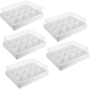 5pcs Compartment Cupcake Container Cake Packing Boxes Lids Muffin Cups Lids for Cake Dessert Storage Box