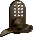 MiLocks DKL-02AQ Electronic Keyless Entry Touchpad Lever Door Lock, Antique Brass