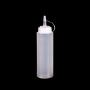 White Plastic Squeeze Bottle with Cap, Leak-proof Sauce Bottle Reusable Spice Dispenser Ketchup Storage Bottle Kitchen Gadget Condiment Squeeze Bottles(200ml-Single hole)