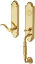 Baldwin - Manchester Polished Brass Right-Handed Full-Dummy Handleset with Wave Lever -