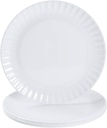 White Melamine Dinner Plates Set of 6, 10.5 Inch Lace Dish Set, Lightweight Plastic Round Plates, Scratch Resistant Kitchen Serving Dishes