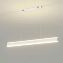 Led Chandeliers, Rectangular Dining Room Pendant Light, Hanging Chandelier Fixture Above 80 cm Dining Table, 26W, 3 Color Changing Light Ceiling Light(White)/White/A