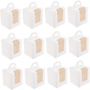 IMIKEYA Cupcake Boxes with Window Cake Packaging for Cookies and Pastries Easy Assemble Design for Weddings Birthdays and Desserts