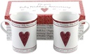 Haysom Interiors Beautifully Designed 40th Ruby Wedding Anniversary Set of Ceramic Mugs with Hearts | Dishwasher and Microwave Safe with Decorative Keepsake Box