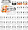 BETROME 4 oz Mason Jars, 24 Pack 120ml Glass Canning Jars with Regular Mouth Lids, Glass Jars Storage Containers for Overnight Oats, Jam, Jelly,Honey, Beans, Spice, Wedding Party Favors, Shower Favors