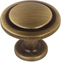 Cosmas 10 Pack 5560BAB Brushed Antique Brass Cabinet Hardware Round Knob - 1-1/4" Diameter