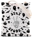 KUIYAI Spooky Season Shoulder Bag Halloween Party Tote Bag Horror Skeleton Bat Pumpkin Handbag