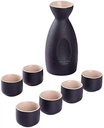 Sake Set,1 Wine Pot 6 Cup Wine Set, Vintage Ceramic 25ml-250ml Sake Jug Glasses, Ceramic Wine Set
