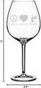 Wine Glass Goblet Peace Love Wine (20 oz Jumbo)