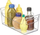 iDesign Plastic Condiment Organizer with Handles for Fridge - Clear - Made in USA