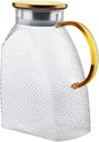 Cabilock Glass Pitcher with Lid Large Capacity Cold Water Jug for Fridge Heat-resistant Transparent Glass Beverage Container for Iced Tea Juice and Milk