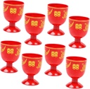 PRETYZOOM 8pcs Chinese Wedding Retro Wine Cups Festive Mini Goblet for Home Decor Elegant High-end Drinking Glasses for Weddings and Celebrations