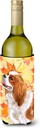 Caroline's Treasures BB9924LITERK Cavalier Spaniel Fall Wine Bottle Hugger, Yellow Bottle Cooler Sleeve Hugger Machine Washable Collapsible Insulator Beverage Insulated Holder
