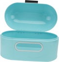 Metal Bread Box Small Sky-colored Household Food Container with Windowed Lid for Storage Organizer for Bread Snacks Coffee Candy and Tea
