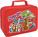 LOGOVISION Scooby Doo! Stickers Insulated Soft Sided Lunch Box - Reusable Lunch Bag For School Office Work, BPA Free, Red