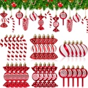 36Pcs Candy Cane Christmas Decorations Set, Shatterproof Ball Lollipop Peppermint Party