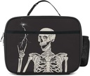 Goth Skull Lunch Bag Insulated Reusable Lunch Box Kids Girls Boys Cooler Thermal Tote Bag For Men Women School Work Picnic