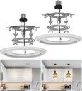 5" and 6" Recessed Can Light Conversion Kit 2-Pack, Light Fixture Upgrade, Pendant Light, Fan Compatible, Includes 7¾ Inch Decorative Plastic Medallion, White Finish
