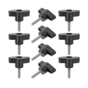 10pcs Hand Screw Knurled Screw Knurled Thumb Wing Nut 1/4 28 Fine Thread Thumb Bolt Plastic s s Z-Shaped Handle Stainless Steel to Clamp