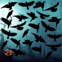 18 Pcs Halloween Crow Hanging Decoration Outside Halloween Dark Plastic Crow Decorations for Outdoor Hanging in The Tree Porch Yard