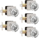 Orger Passage Hall Closet Door Knobs Interior, Clear Octagon Crystal Glass Door Knobs Brushed Nickel, Keyless Non-Locking Passage Door Knob Set with Square Back Plate, 5 Pack