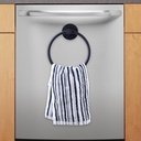 Magnetic Towel Ring Hand Towel Holder Towel Rack Towel Hook Hanger for Refrigerator, Kitchen Stove, Oven, Dishwasher, Sink, Laundry Washing Machine Black
