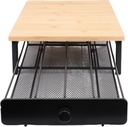Coffee Pod Drawer Holder, 40 Capacity Wooden Coffee Capsule Organizer with Sturdy Iron Frame, for Home Office Kitchen Countertop Storage
