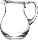 Glass Water Pitcher with handle, With Spout, Round, Ice Lip, Handmade 64 oz. by Barski Made in Europe