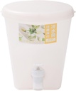 Cold Water Bottle With Faucet Lemonade Cool Bucket Ice Fruit Box Plastic Beverage Dispenser With Spigot 1 Gallon 1.5 Liters Container Cold Kettle With Faucet In Refrigerator Food (White, On