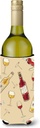 Caroline's Treasures BB5196LITERK Red and White Wine Wine Bottle Hugger Bottle Cooler Sleeve Hugger Machine Washable Collapsible Insulator Beverage Insulated Holder